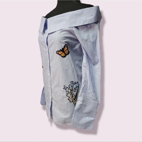 𝅺romeo & Juliet  | Button Down, Off the Shoulder Top | Various Sizes - Picture 1 of 10